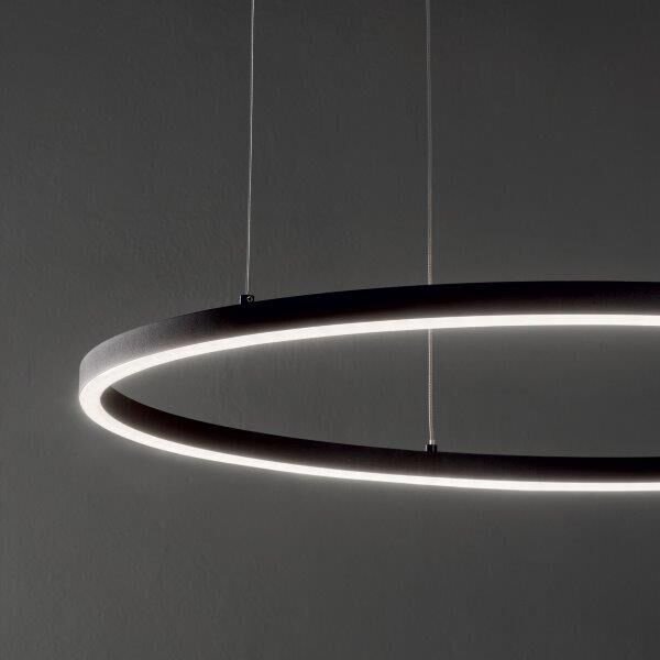 IdealLux 229492 ORACLE SLIM D50cm závěsné LED svítidlo 29W 1600lm 3000K IP20 černá