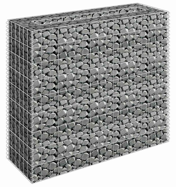 Gabionový vyvýšený záhon pozinkovaná ocel 90 x 30 x 90 cm 145631