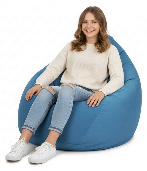 Sedací pytel Primabag Mega Sako plyš modrá