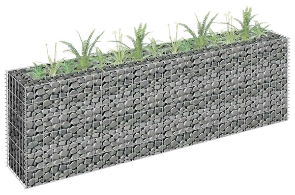 Gabionový vyvýšený záhon pozinkovaná ocel 180 x 30 x 60 cm 145634