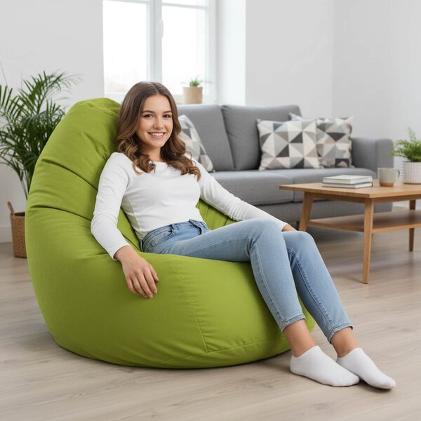 Sedací pytel Primabag Mega Sako plyš olivová