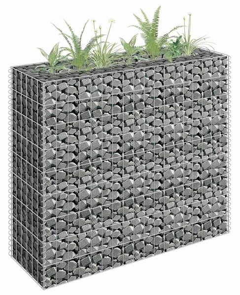 Gabionový vyvýšený záhon pozinkovaná ocel 90 x 30 x 90 cm 145631