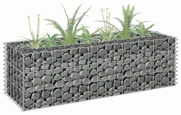 Gabionový vyvýšený záhon pozinkovaná ocel 90 x 30 x 30 cm 145629