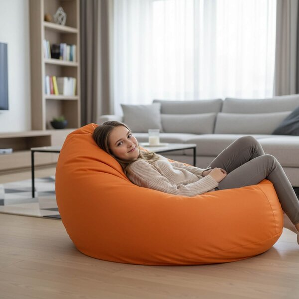 Sedací pytel Primabag Mega Sako plyš oranžová
