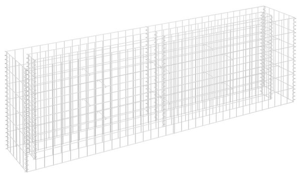 Gabionový vyvýšený záhon pozinkovaná ocel 180 x 30 x 60 cm 145634