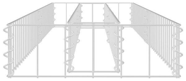 Gabionový vyvýšený záhon pozinkovaná ocel 180 x 30 x 10 cm 145632