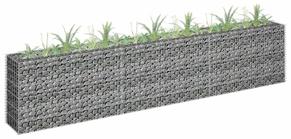 Gabionový vyvýšený záhon pozinkovaná ocel 270 x 30 x 60 cm 145638