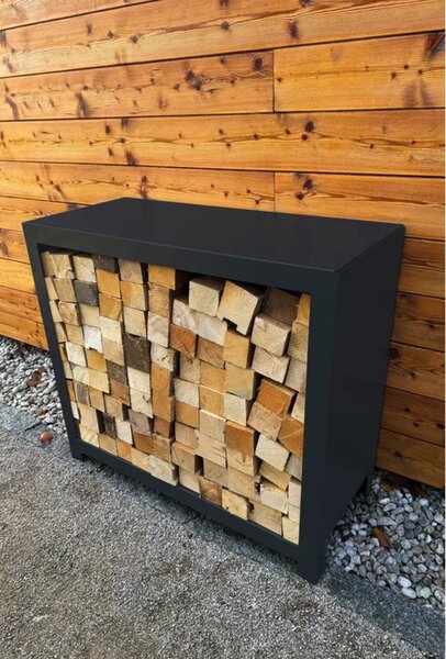 Stora Zahradní dřevník 80 x 90 x 40 cm, nerezový, antracit CORGARDEN 1093