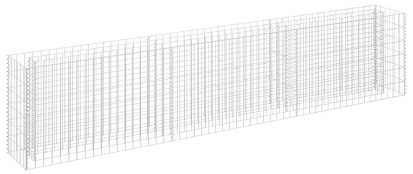 Gabionový vyvýšený záhon pozinkovaná ocel 270 x 30 x 60 cm 145638