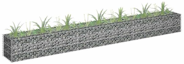 Gabionový vyvýšený záhon pozinkovaná ocel 270 x 30 x 30 cm 145637