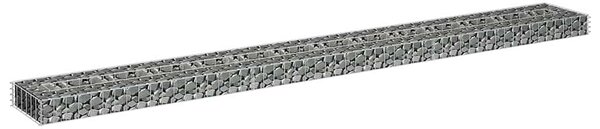 Gabionový vyvýšený záhon pozinkovaná ocel 270 x 30 x 10 cm 145636