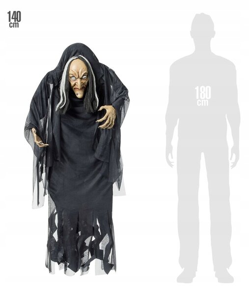 Strašidelná dekorace čarodějnice 140 cm na Halloween