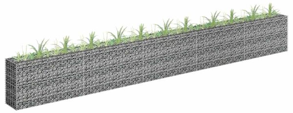 Gabionový vyvýšený záhon pozinkovaná ocel 450 x 30 x 60 cm 145646