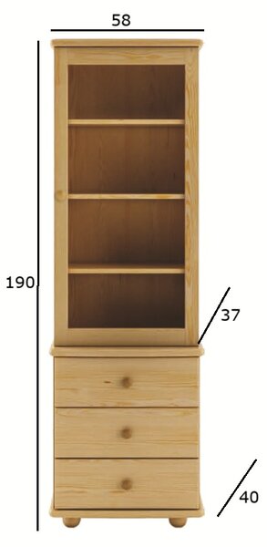 Drewmax KW117 dřevěný kredenc masiv borovice