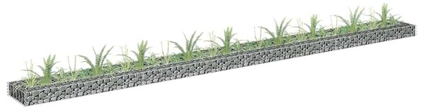 Gabionový vyvýšený záhon pozinkovaná ocel 360 x 30 x 10 cm 145640