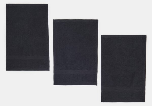 Sinsay - Sada ručníků na ruce 3 pack - černá