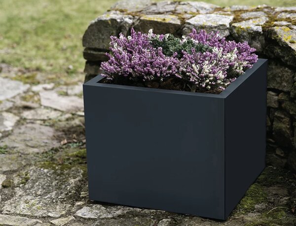 Cube Zahradní květináč 60 x 60 x 50 cm, nerezový, antracit CORGARDEN 1087