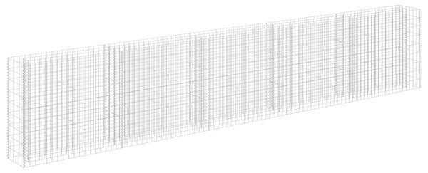 Gabionový vyvýšený záhon pozinkovaná ocel 450 x 30 x 90 cm 145647