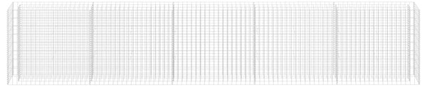 Gabionový vyvýšený záhon pozinkovaná ocel 450 x 30 x 90 cm 145647