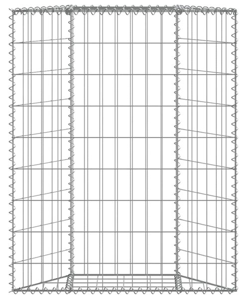 Trapézový gabionový vyvýšený záhon pozinkovaná ocel 80x20x100cm 145652