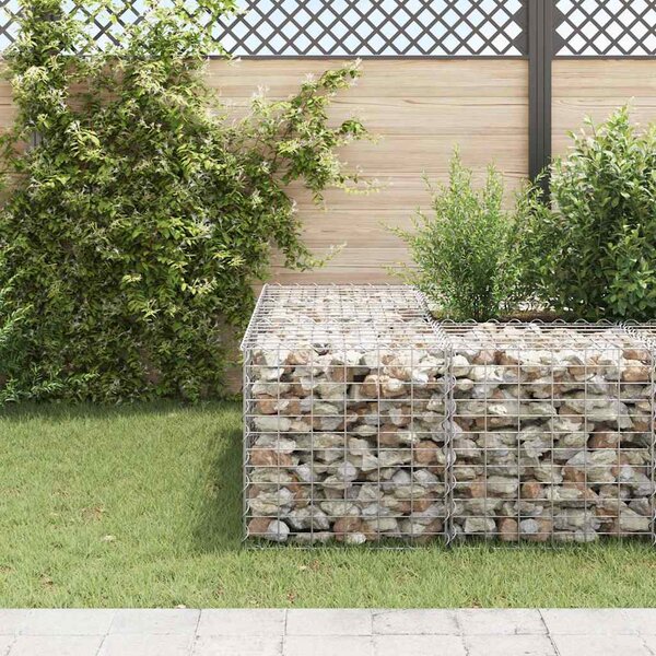 Gabionový vyvýšený záhon krychle ocelový drát 60 x 60 x 60 cm 145651