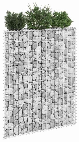 Trapézový gabionový vyvýšený záhon pozinkovaná ocel 80x20x100cm 145652