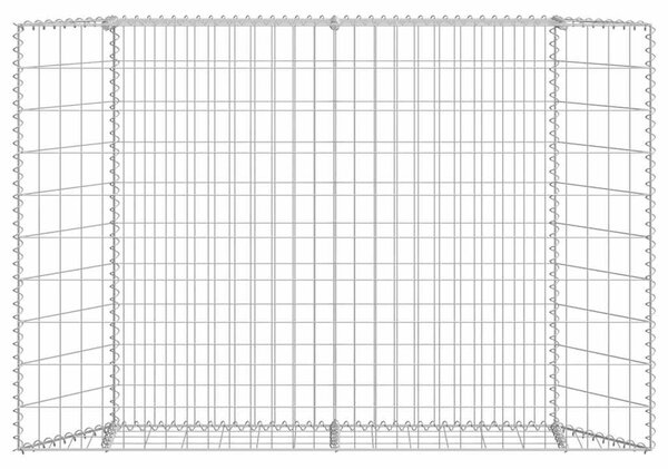Gabionový vyvýšený záhon trapéz pozinkovaná ocel 150x20x100 cm 145654