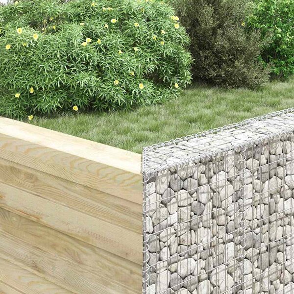 Gabionový vyvýšený záhon trapéz pozinkovaná ocel 100x20x100 cm 145653