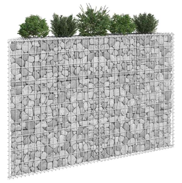 Gabionový vyvýšený záhon trapéz pozinkovaná ocel 150x20x100 cm 145654