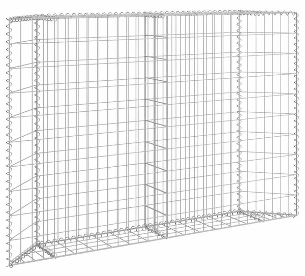 Gabionový vyvýšený záhon trapéz pozinkovaná ocel 150x20x100 cm 145654