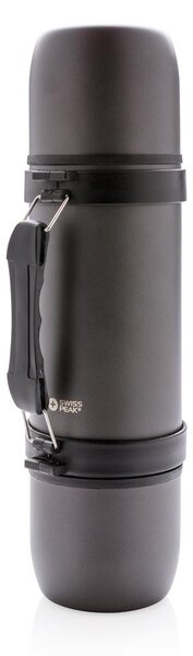 Outdoorová termoska s ramenním popruhem, 700 ml, Swiss Peak, šedá