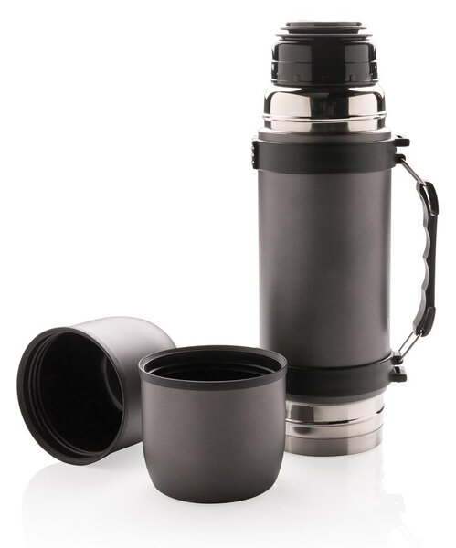 Outdoorová termoska s ramenním popruhem, 700 ml, Swiss Peak, šedá