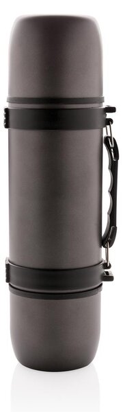 Outdoorová termoska s ramenním popruhem, 700 ml, Swiss Peak, šedá