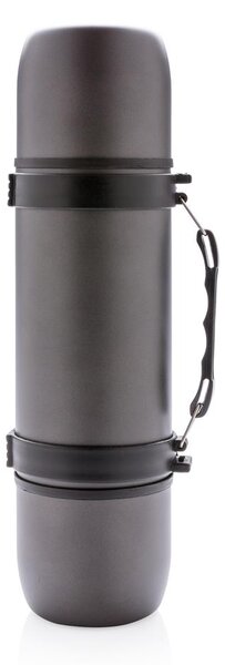Outdoorová termoska s ramenním popruhem, 700 ml, Swiss Peak, šedá