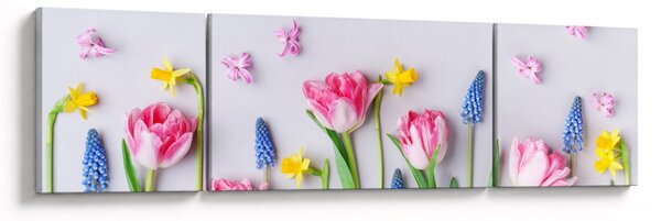 Obraz jarních květin (170x50 cm)