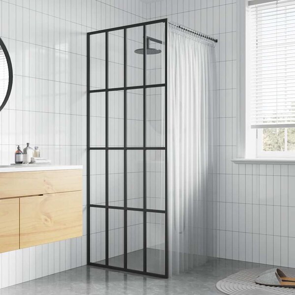 Zástěna do průchozí sprchy čiré tvrzené sklo 90 x 195 cm 145675
