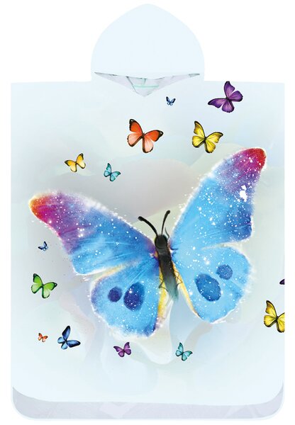 Plážové pončo BUTTERFLY SPARKLE barevné 80x145 cm