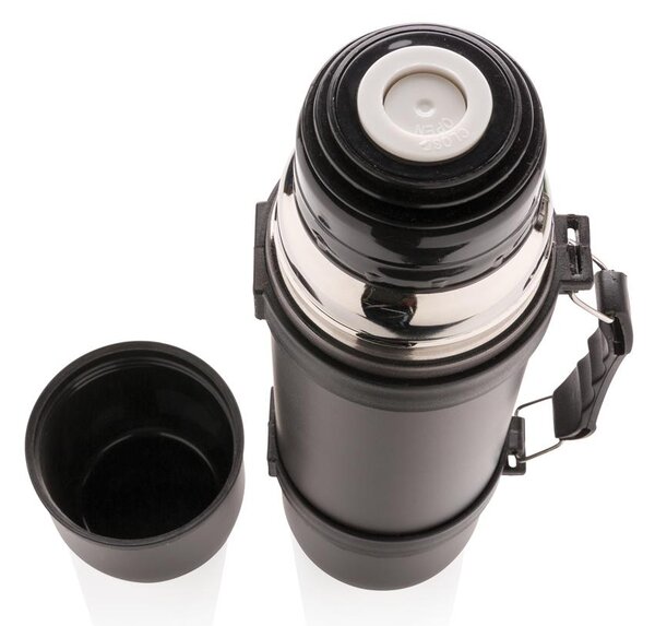 Outdoorová termoska s ramenním popruhem, 700 ml, Swiss Peak, šedá