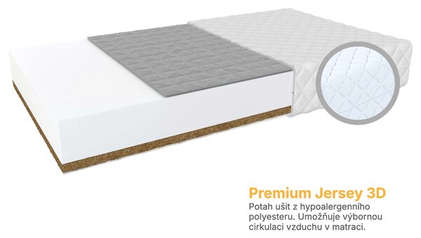 Dětská kokosová matrace s pohankou Bambino Console 80x200 - premium Jersey