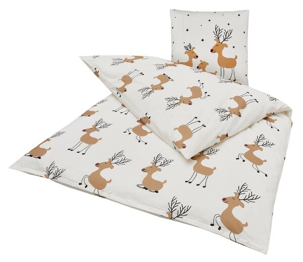 Povlečení z Renforcé bavlny TIMBA DEER bílé Rozměr povlečení: 80 x 80 cm | 135 x 200 cm