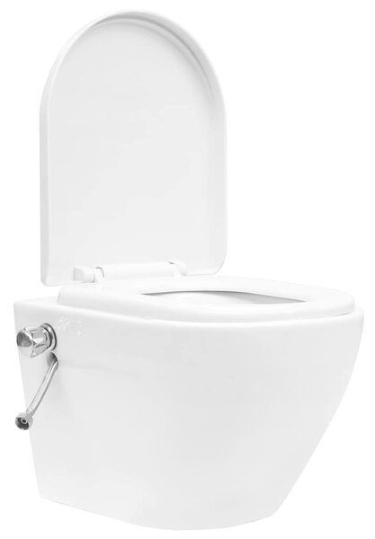 Závěsné WC bez oplachového kruhu s funkcí bidetu keramické bílé 145781