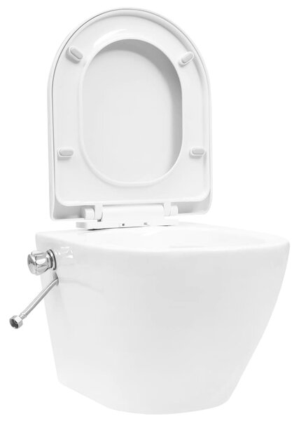 Závěsné WC bez oplachového kruhu s funkcí bidetu keramické bílé 145781