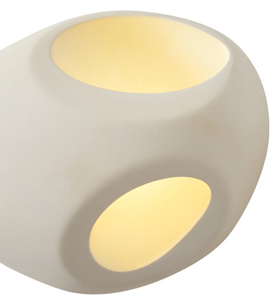 Japandi nástěnná lampa krémová kulatá 28 cm - Pietra