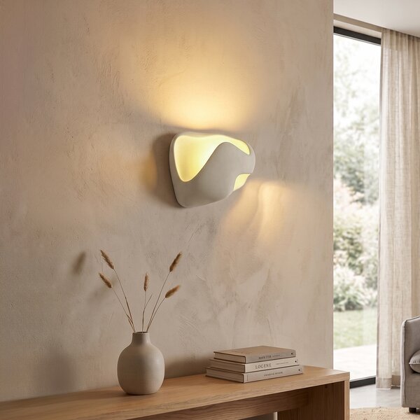 Japandi nástěnná lampa krémová 30cm - Pietra