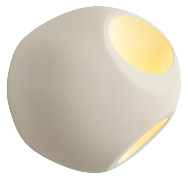 Japandi nástěnná lampa krémová kulatá 28 cm - Pietra