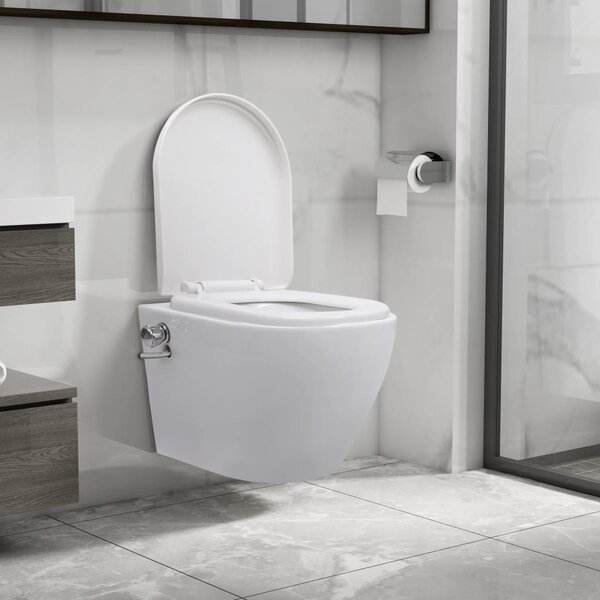 Závěsné WC bez oplachového kruhu s funkcí bidetu keramické bílé 145781