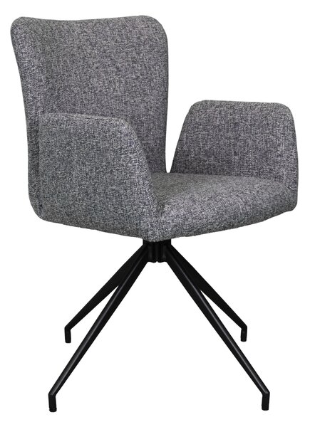 MAZZONI EXPORT SARETTA Šedomodrá (tkanina Java 48) - MODERNÍ ČALOUNĚNÁ OTOČNÁ ŽIDLE DO OBÝVACÍHO POKOJE/JÍDELNY/KANCELÁŘE LOFT