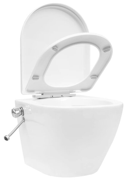 Závěsné WC bez oplachového kruhu s funkcí bidetu keramické bílé 145781