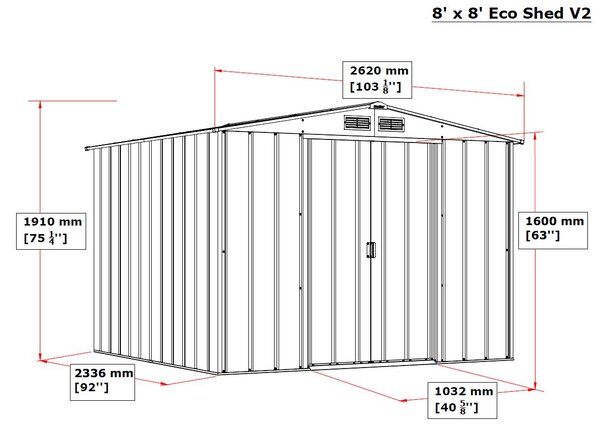 Titan Eco XL Zahradní domek 6,3 m², zelený DURAMAX 60161