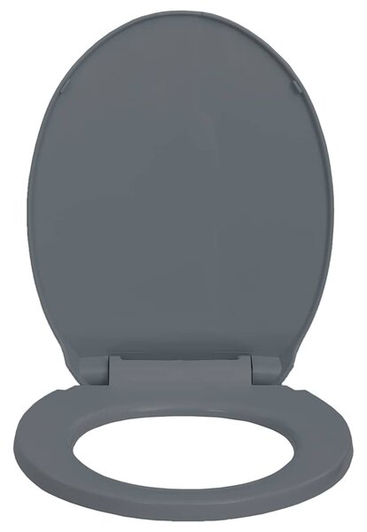 WC sedátko s pomalým sklápěním šedé oválné 145816